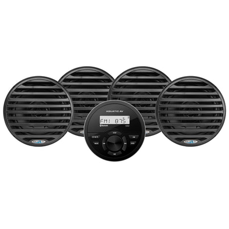 Aquatic AV GS2 Gauge Stereo  2 Pairs of EC652 65 Black Speakers CK306