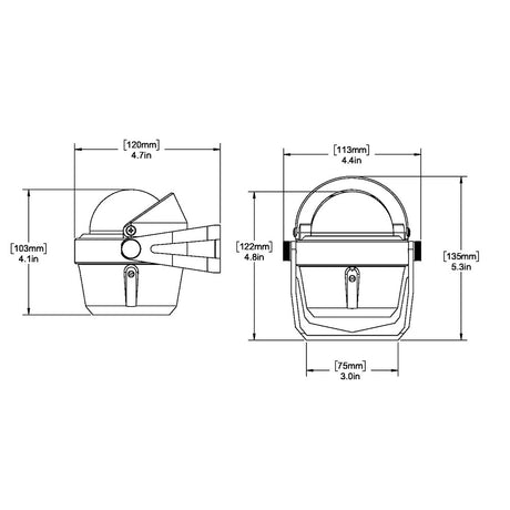 Ritchie B51W Explorer Compass  Bracket Mount  White
