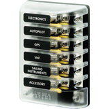 Blue Sea 5015 ST Glass Fuse Block wNegative Bus