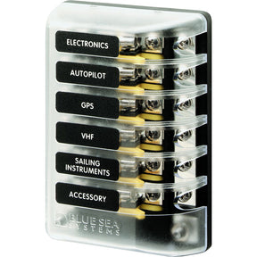 Blue Sea 5015 ST Glass Fuse Block wNegative Bus