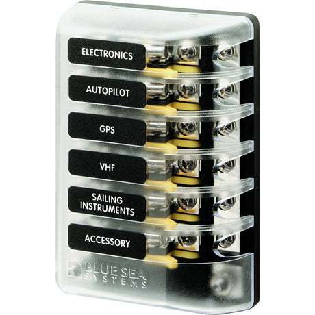 Blue Sea 5015 ST Glass Fuse Block wNegative Bus