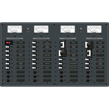 Blue Sea 8086 AC 3 Sources 12 PositionsDC Main 19 Position Toggle Circuit Breaker Panel  White Switches
