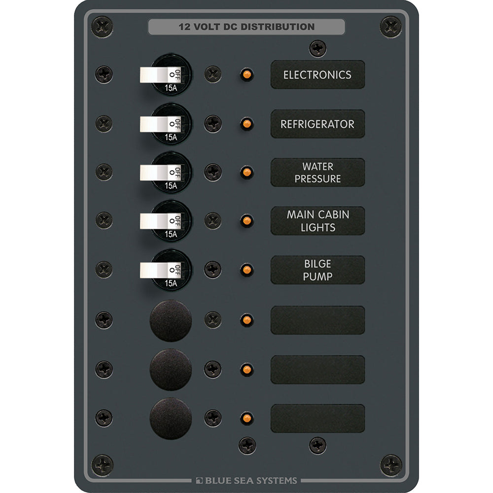 Blue Sea 8023 DC 8 Position Circuit Breaker  White Switches