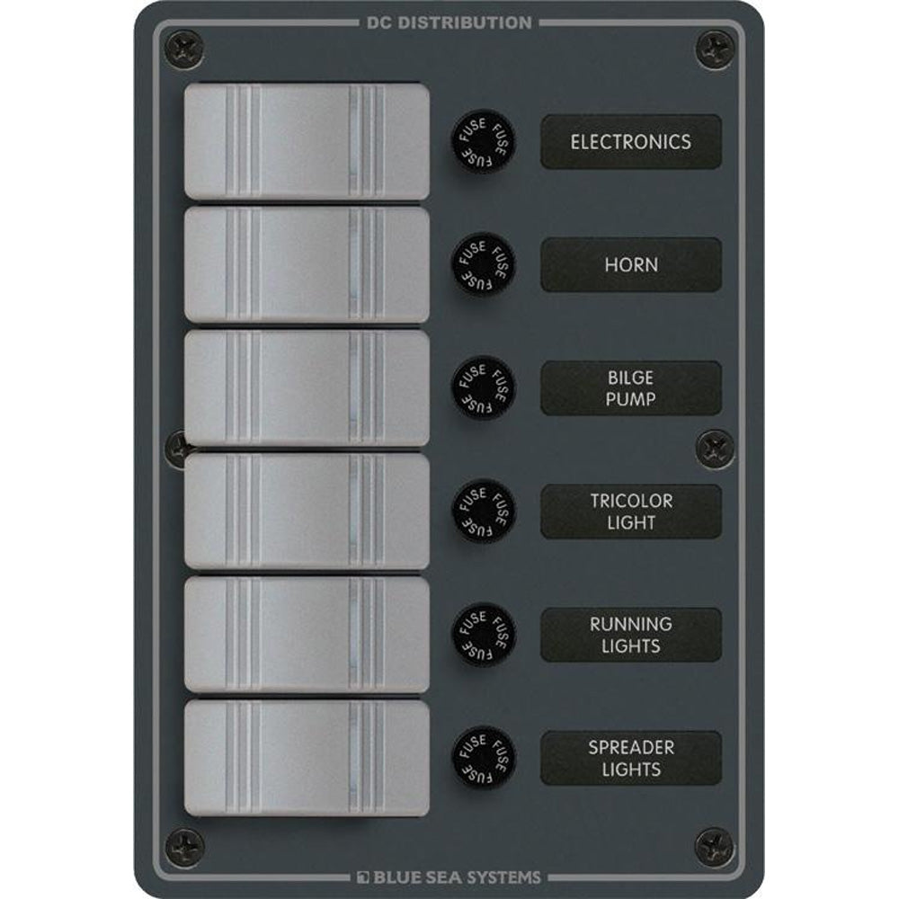 Blue Sea 8053 Slate Grey  6 Position  Vertical