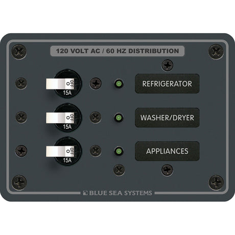 Blue Sea 8058 AC 3 Position Toggle Circuit Breaker Panel  White Switches