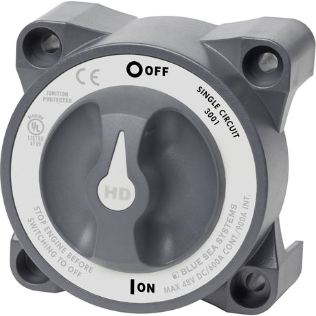 Blue Sea 3001 HDSeries Battery Switch Single Circuit ONOFF wAFD