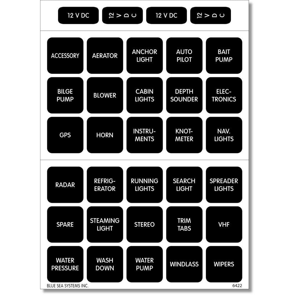 Blue Sea 4215 Square Format Label Set  30