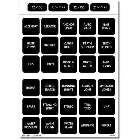 Blue Sea 4215 Square Format Label Set  30
