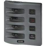 Blue Sea 4304 WeatherDeck Water Resistant Fuse Panel  4 Position  Grey