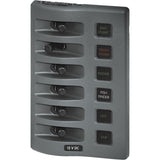 Blue Sea 4306 WeatherDeck Water Resistant Fuse Panel  6 Position  Grey