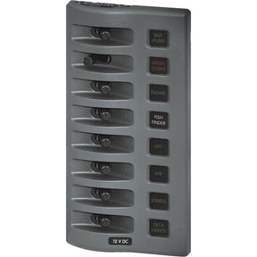 Blue Sea 4308 WeatherDeck Water Resistant Fuse Panel  8 Position  Grey