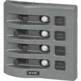 Blue Sea 4374 WeatherDeck Water Resistant Circuit Breaker Panel  4 Position  Grey