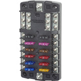 Blue Sea 5031 ST Blade Fuse Block wo Cover  12 Circuit wNegative Bus