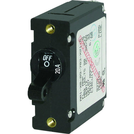Blue Sea 7212 AC  DC Single Pole Magnetic World Circuit Breaker    20 Amp