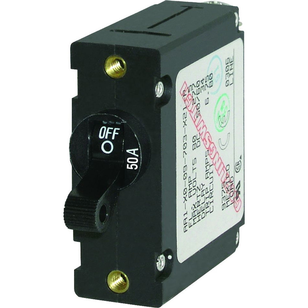 Blue Sea 7228 AC  DC Single Pole Magnetic World Circuit Breaker    50 Amp