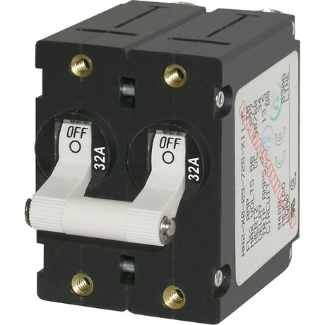 Blue Sea 7295 ASeries Double Pole Toggle  32A  White
