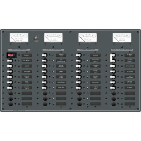 Blue Sea 8095 AC Main 8 Positions  DC Main 29 Positions Toggle Circuit Breaker Panel   White Switches