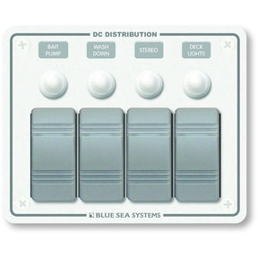 Blue Sea 8272 Water Resistant Panel  4 Position  White  Horizontal Mount