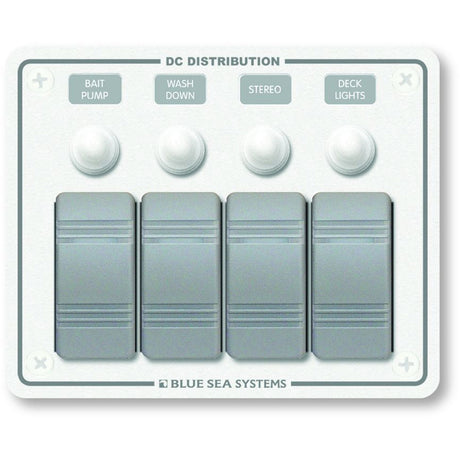 Blue Sea 8272 Water Resistant Panel  4 Position  White  Horizontal Mount
