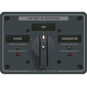 Blue Sea 8363 AC Rotary Switch Panel 65 Ampere 2 Positions  OFF 3 Pole