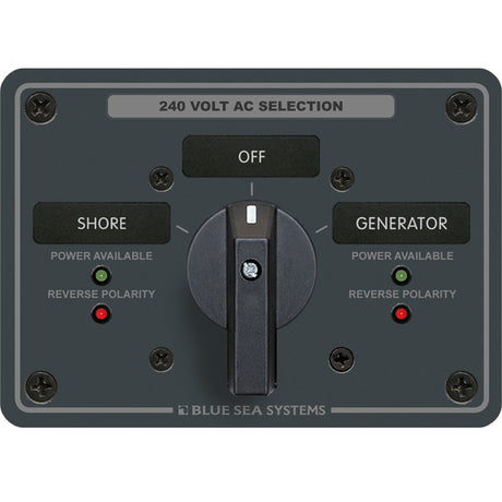 Blue Sea 8363 AC Rotary Switch Panel 65 Ampere 2 Positions  OFF 3 Pole