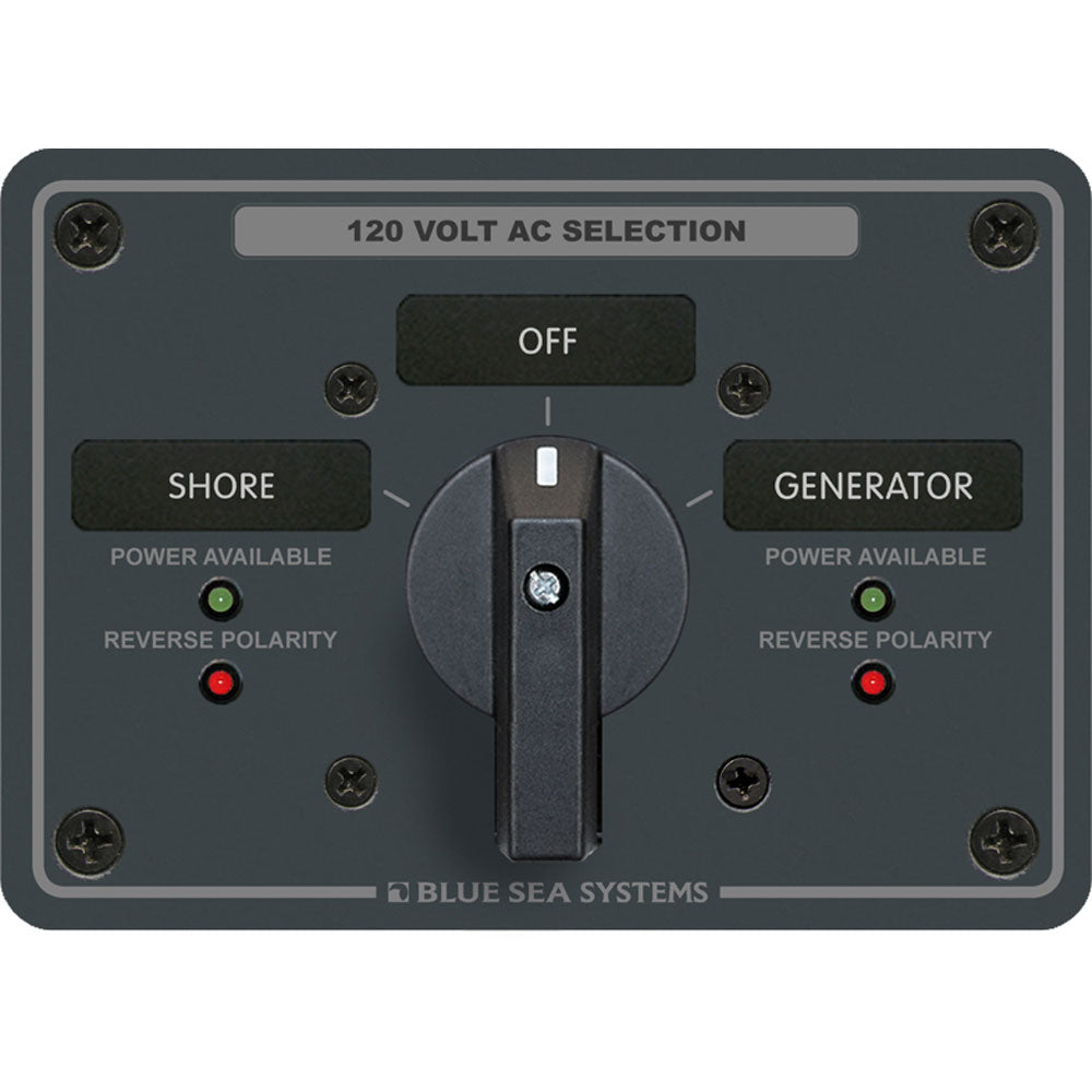 Blue Sea 8365 AC Rotary Switch Panel 65 Ampere 2 Positions  OFF 2 Pole