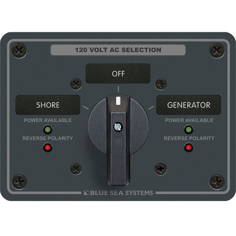 Blue Sea 8365 AC Rotary Switch Panel 65 Ampere 2 Positions  OFF 2 Pole