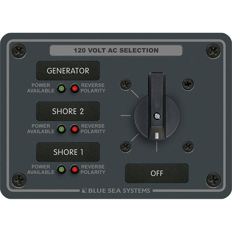 Blue Sea 8366 AC Rotary Switch Panel 30 Ampere 3 Positions  OFF 2 Pole