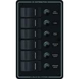 Blue Sea 8373 Water Resistant 6 Position  Black  Vertical Mount Panel