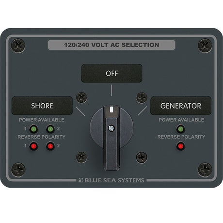 Blue Sea 8386 AC Rotary Switch Panel 30 Ampere 2 Positon  OFF 4 Pole