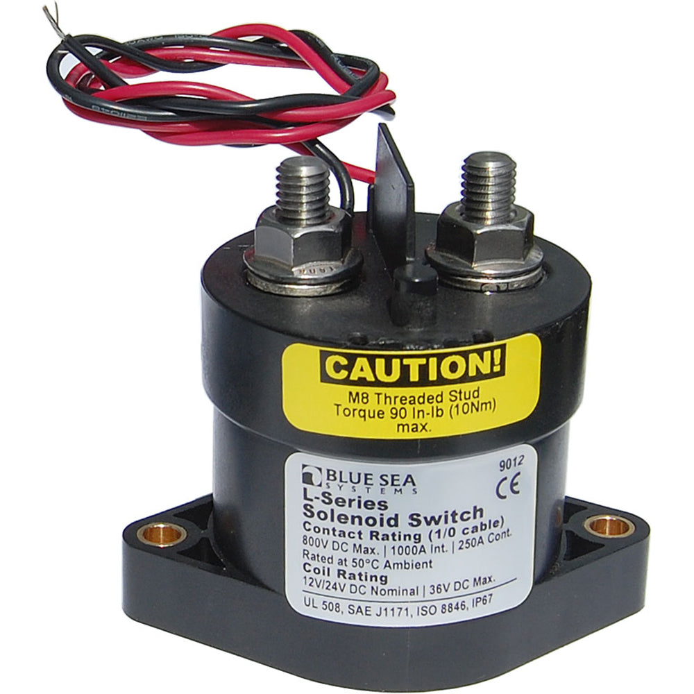 Blue Sea 9012 L Solenoid Switch  1224VDC  250A