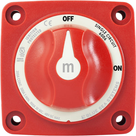 Blue Sea 6006 mSeries Mini Battery Switch Single Circuit ONOFF Red