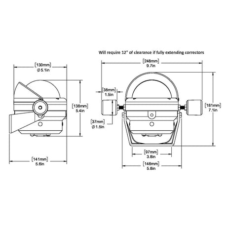 Ritchie HB845 Helmsman Steel Boat Compass  Bracket Mount  Black