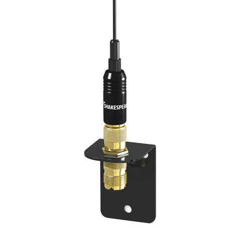 Shakespeare VHF 15in 5216 SS Black Whip Antenna  Bracket Included