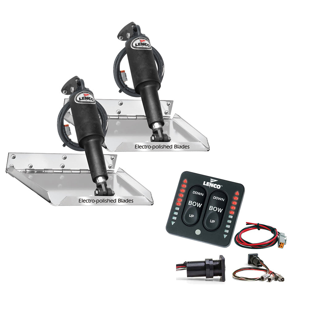 Lenco 12 x 12 Standard Performance Trim Tab Kit wLED Indicator Switch Kit 12V