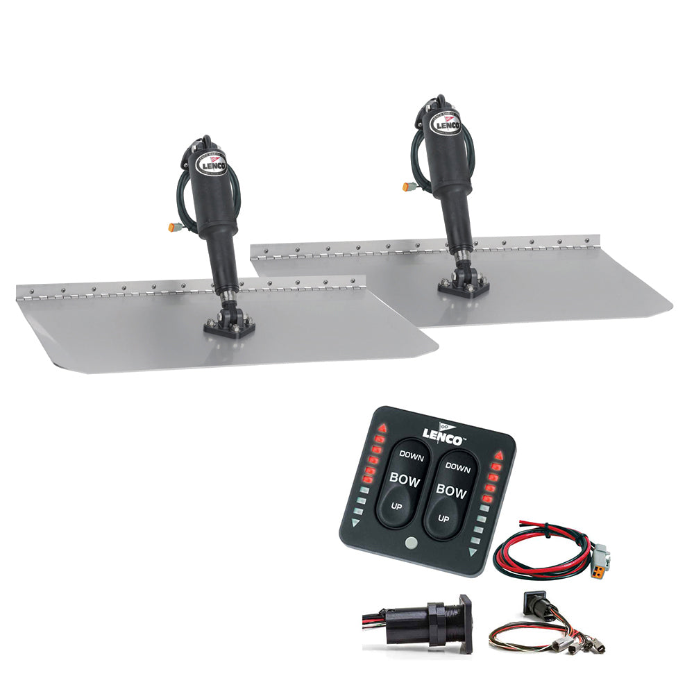 Lenco 12 x 12 Standard Trim Tab Kit wLED Integrated Switch Kit 12V