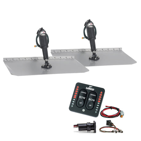 Lenco 12 x 12 Standard Trim Tab Kit wLED Integrated Switch Kit 12V