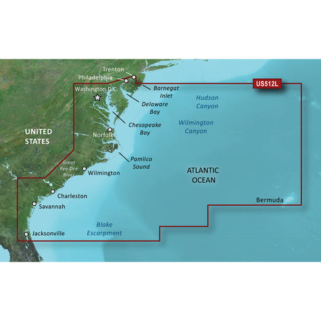 Garmin BlueChart g3 Vision HD  VUS512L  MidAtlantic  microSDSD