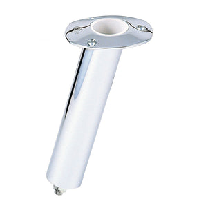 Lees 15 Degree Stainless Steel Swivel Base Flush Mount Rod Holder  Medium  2 OD X 65 Tube f Small Bent Butts