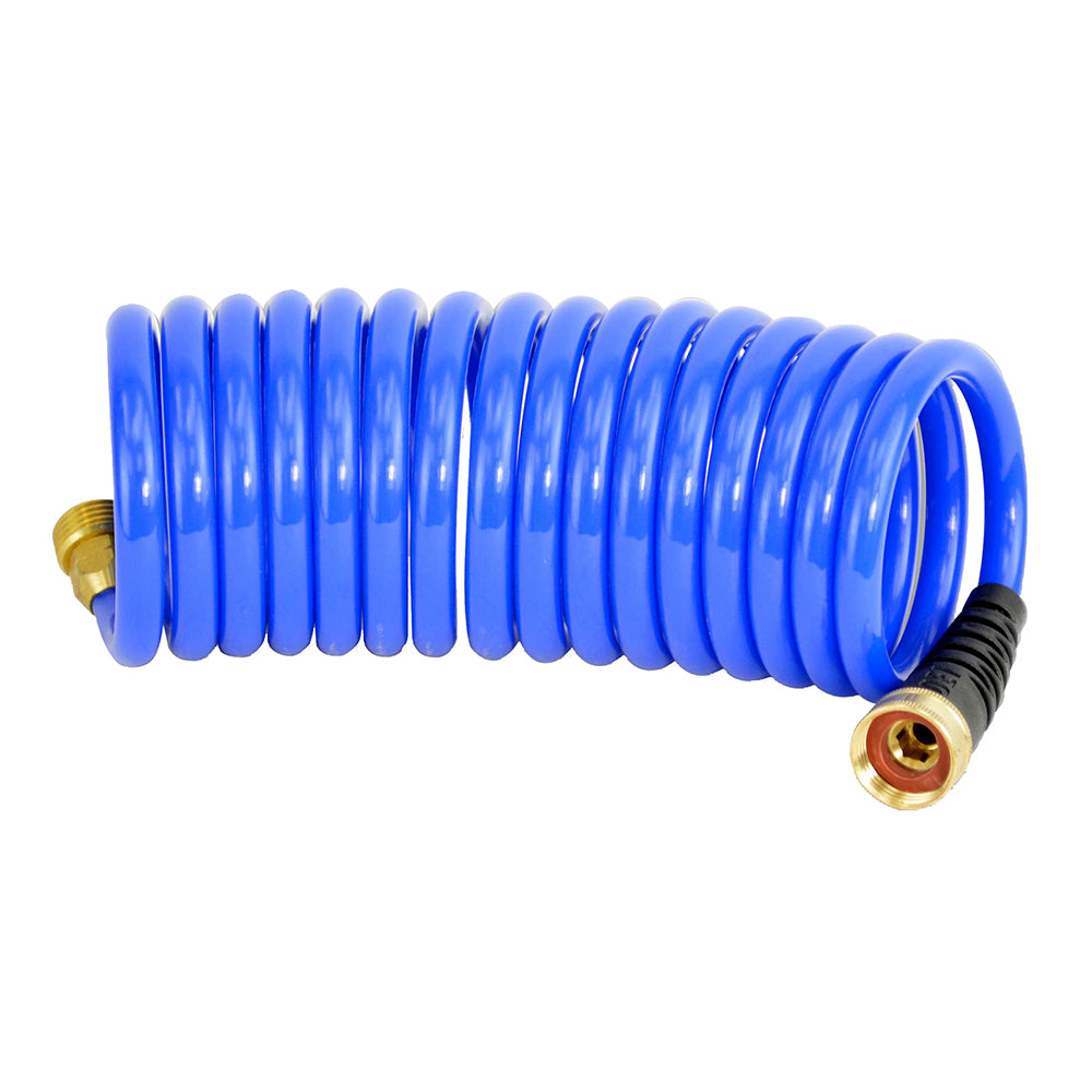 HoseCoil 15 Blue Self Coiling Hose wFlex Relief