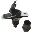 Perko Locking Collar Pole Light Mounting Base  2 Pin  Chrome Plated wBlack Cover