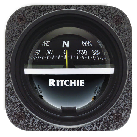 Ritchie V537 Explorer Compass  Bulkhead Mount  Black Dial