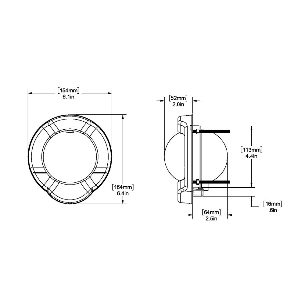 Ritchie SSPR2 SuperSport Compass  Dash Mount  Black