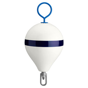 Polyform 135 CM Mooring Buoy wGalvanized Iron  White Blue Stripe