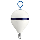 Polyform 17 CM Mooring Buoy wGalvanized Iron  White Blue Stripe