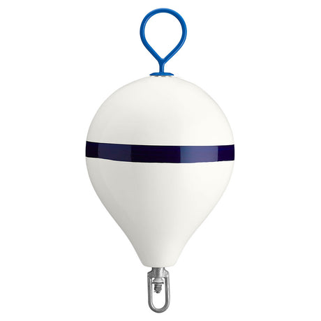 Polyform 17 CM Mooring Buoy wGalvanized Iron  White Blue Stripe
