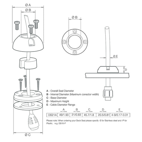 Scanstrut DS21AP Vertical Cable Seal