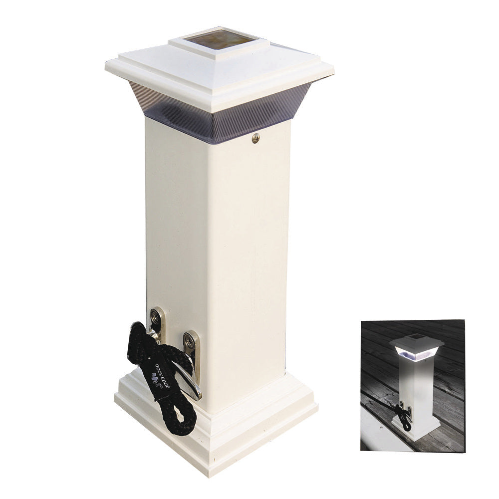 Dock Edge Cleatlite Solar Dock Light wSS Mooring Cleat 12