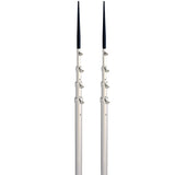 Lees 165 Bright Silver Black Spike Telescopic Poles fSidewinder