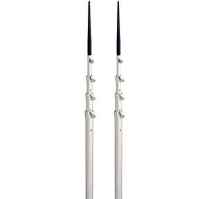 Lees 165 Bright Silver Black Spike Telescopic Poles fSidewinder